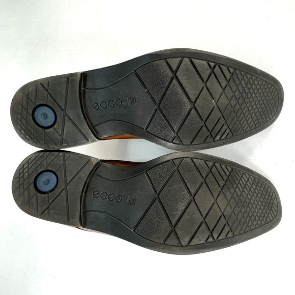 Ecco Melbourne Tie Oxford Dress Shoe Amber Brown Men’s Size EU 45 US 11 - Picture 10 of 12